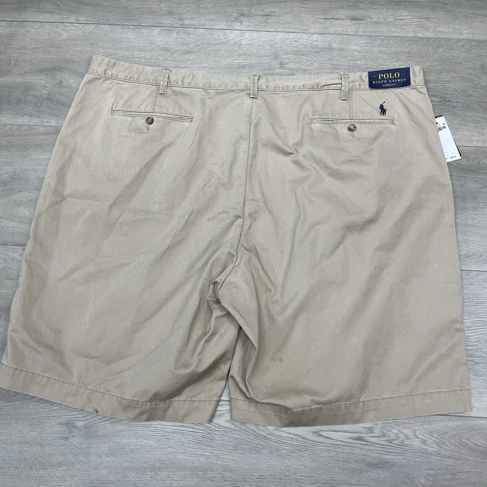 NWI Polo Ralph Lauren Classic Fit Khaki Chino Shorts Men Sz 50B Prep Casual